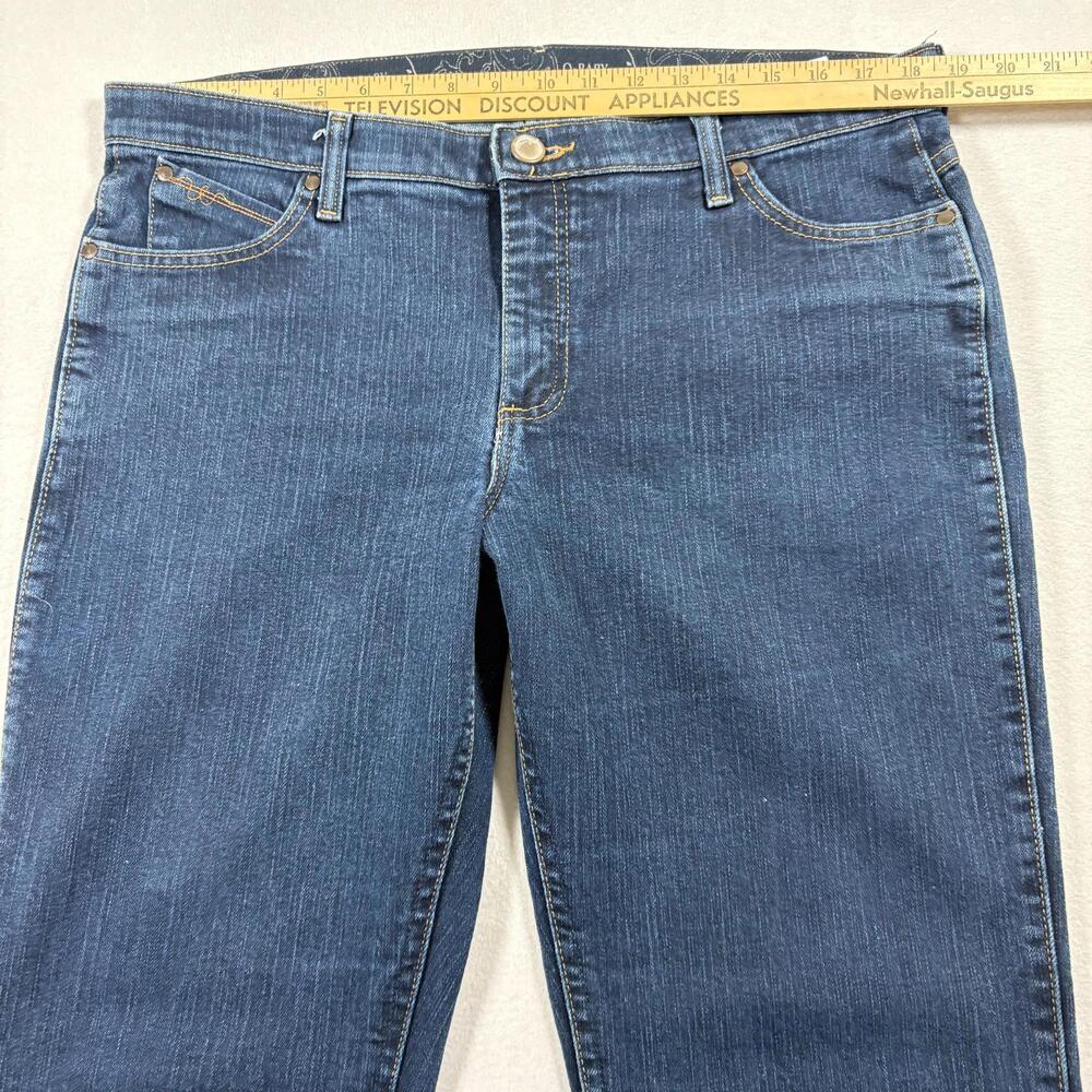 Wrangler Q-Baby Womens Jeans Size 15/16x34 Blue Denim Mid Rise Stretch Bootcut - Picture 10 of 13